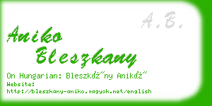 aniko bleszkany business card